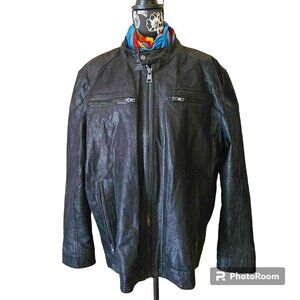 DO NOT DELETE!!!!!   Black Rivet 100% GENUINE LEATHER jacket in black  XXL